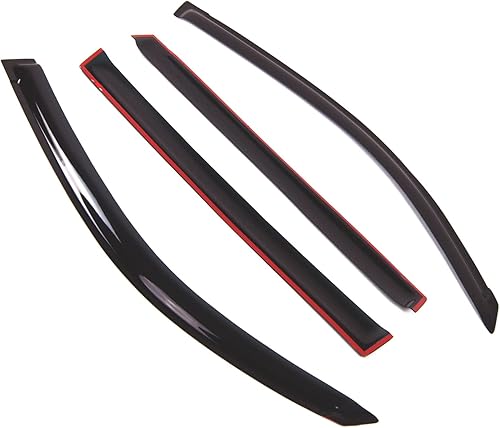 Miniatura 2 de Tuningpros WD2-709B - Deflector de visera de ventana de montaje exterior, protector de lluvia, humo oscuro, juego de 4 piezas compatible con Lexus