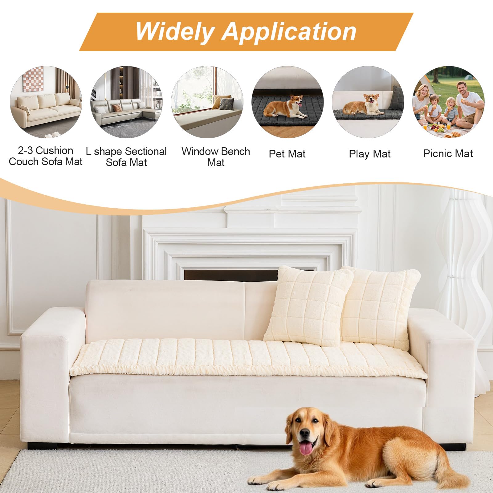 GKXLH Thick Sofa Cover, New Soft Faux Mink Velvet Plush Universal Sofa Covers 2 3 4 Seater, Non-Slip Sofa Slipcovers Washable - Image 3