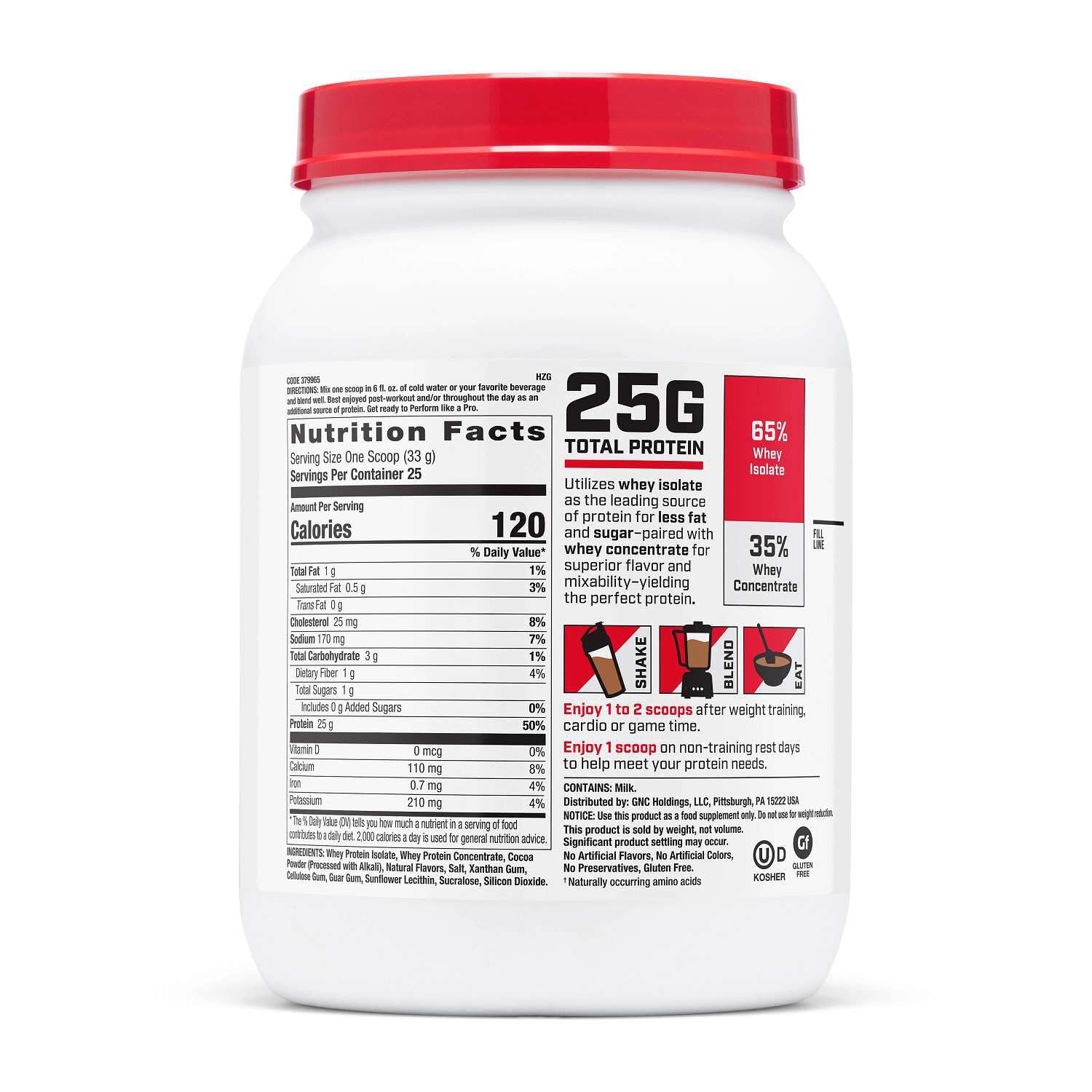 GNC Pro Performance 100% Whey 2.0, Chocolate, 25 Servings — Amazon image 2