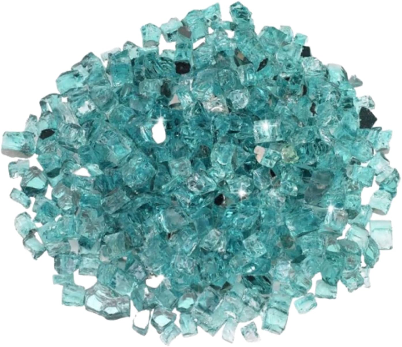 American Fireglass 1/2" Azuria Reflective Fire Glass - 10 Lb Bag