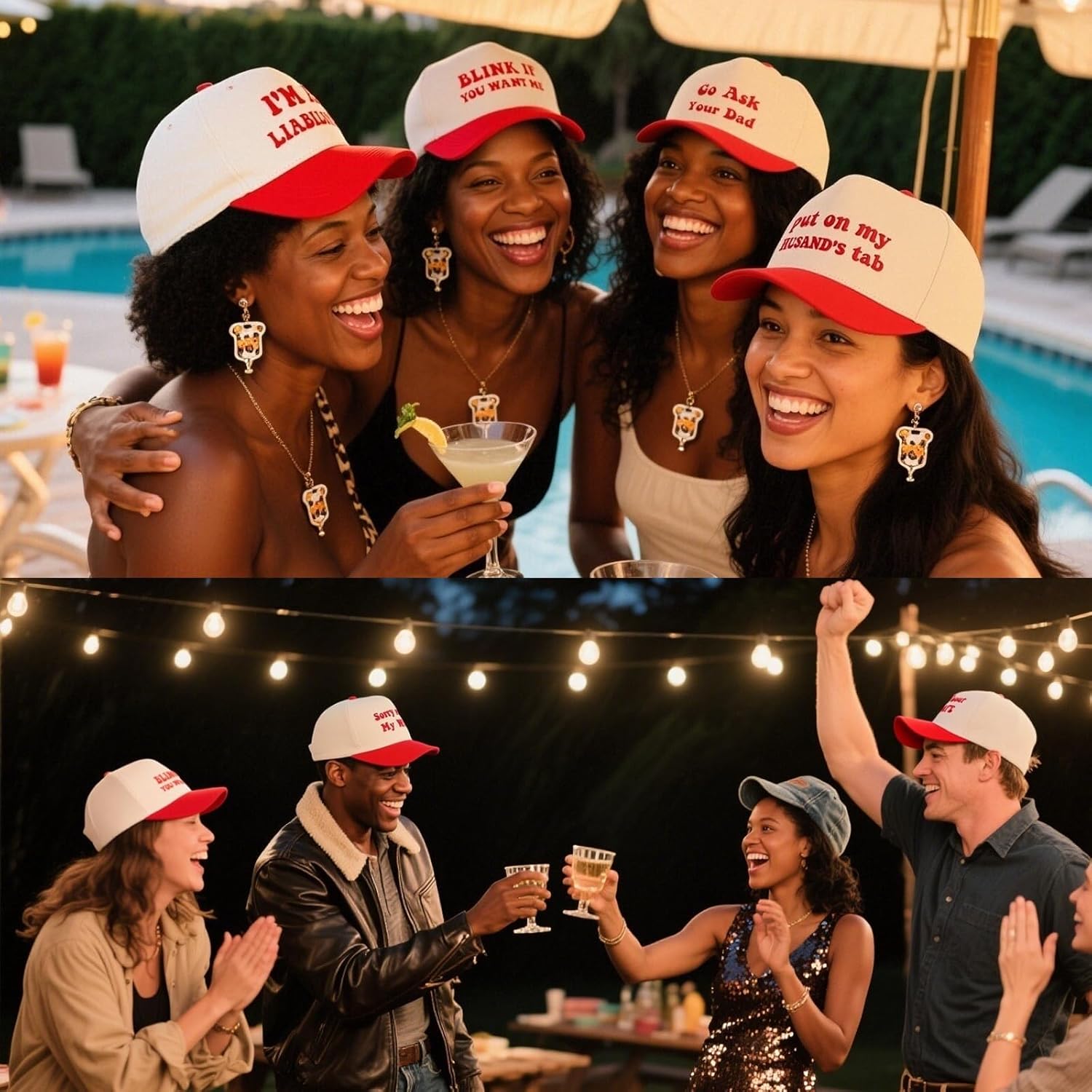 Funny Trucker Hats Embroidered Vintage Snapback Hat for Women Put It On My Husband's Tab Hats Gag Gifts Baseball Cap Red - Image 4