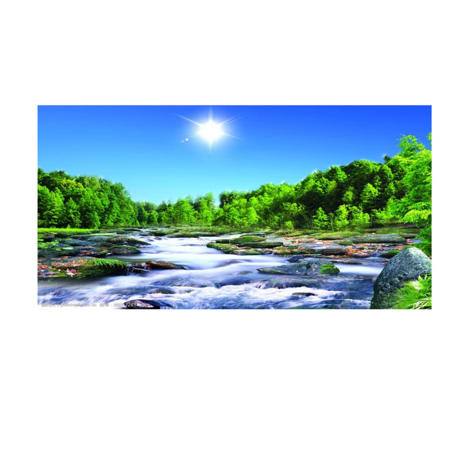 5D Diamond Painting Kit Completo, Fiume foresta Pittura Diamante Fai Da Te, Disegni con Perline da Attaccare Diamant Painting Grandi Dimensioni, Pittura Diamante Decorazione Parete Casa(100x200cm)-O84