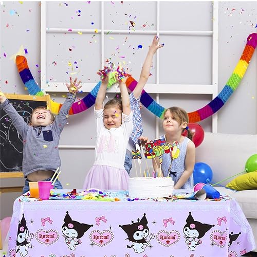 Miniatura 7 de 2 manteles de decoración de cumpleaños de gatitos de dibujos animados, manteles de plástico para fiestas de gatitos, suministros para fiestas,