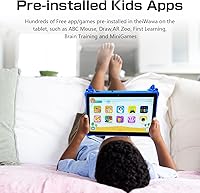 Vista 4 de PRITOM Tabletas para niños de 10 pulgadas Android 13, tableta con cordón 64GB, Quad-Core, pantalla HD IPS, WiFi, cámara dual, tableta para niños Azul