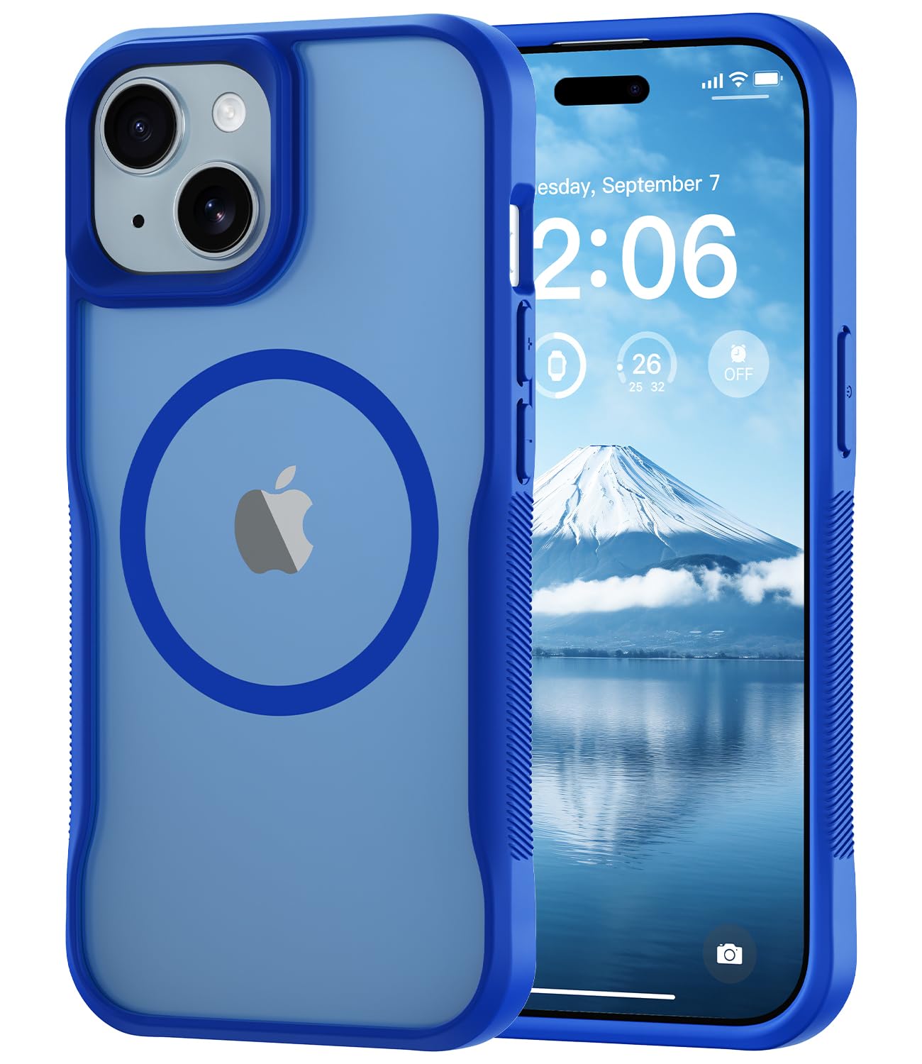 Diverbox for iPhone 15 Case,Compatible with MagSafe,Translucent Matte Shockproof Anti-Slip Anti-Fingerprint Pocket-Friendly Phone Case for iPhone 15 (Aqua Blue)