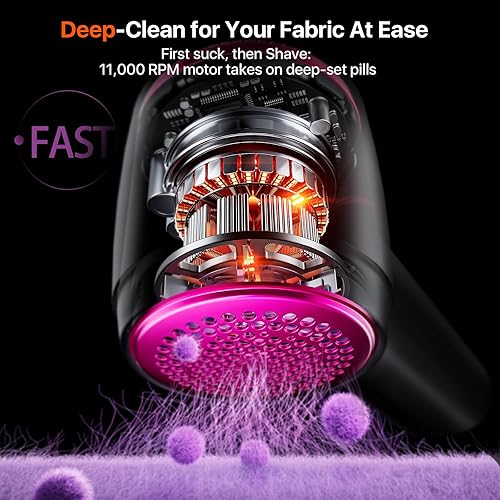 Miniatura 2 de TORRAS Afeitadora de tela recargable, removedor de pelusa eléctrico de 3 velocidades, elimina pelusas, para cachemira, lana, ropa, suéter, abrigo,