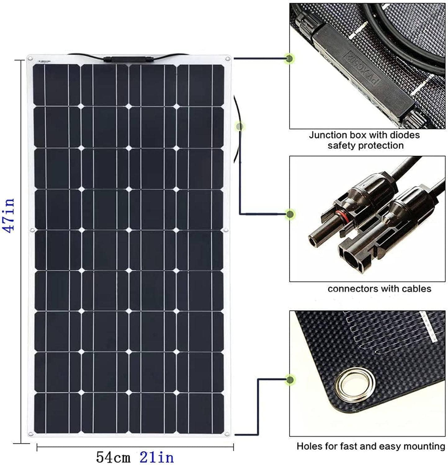 Panel Solar Panel Solar Plegable Paneles solares flexibles portátiles (4X300W), con 2 controladores de carga (40A), cargador de batería solar para autocaravana, barco, cabina, furgoneta, coche