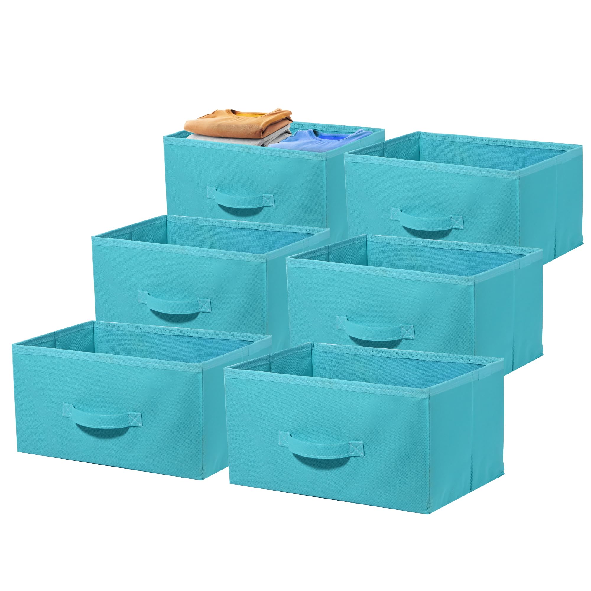 Kuber Industries 6 Stück Schubladen-Organizer | Faltbarer Aufbewahrungs-Organizer aus Stoff für Schrank | Organizer für Bücher, Spielzeug | Aufbewahrung für Socken, BH