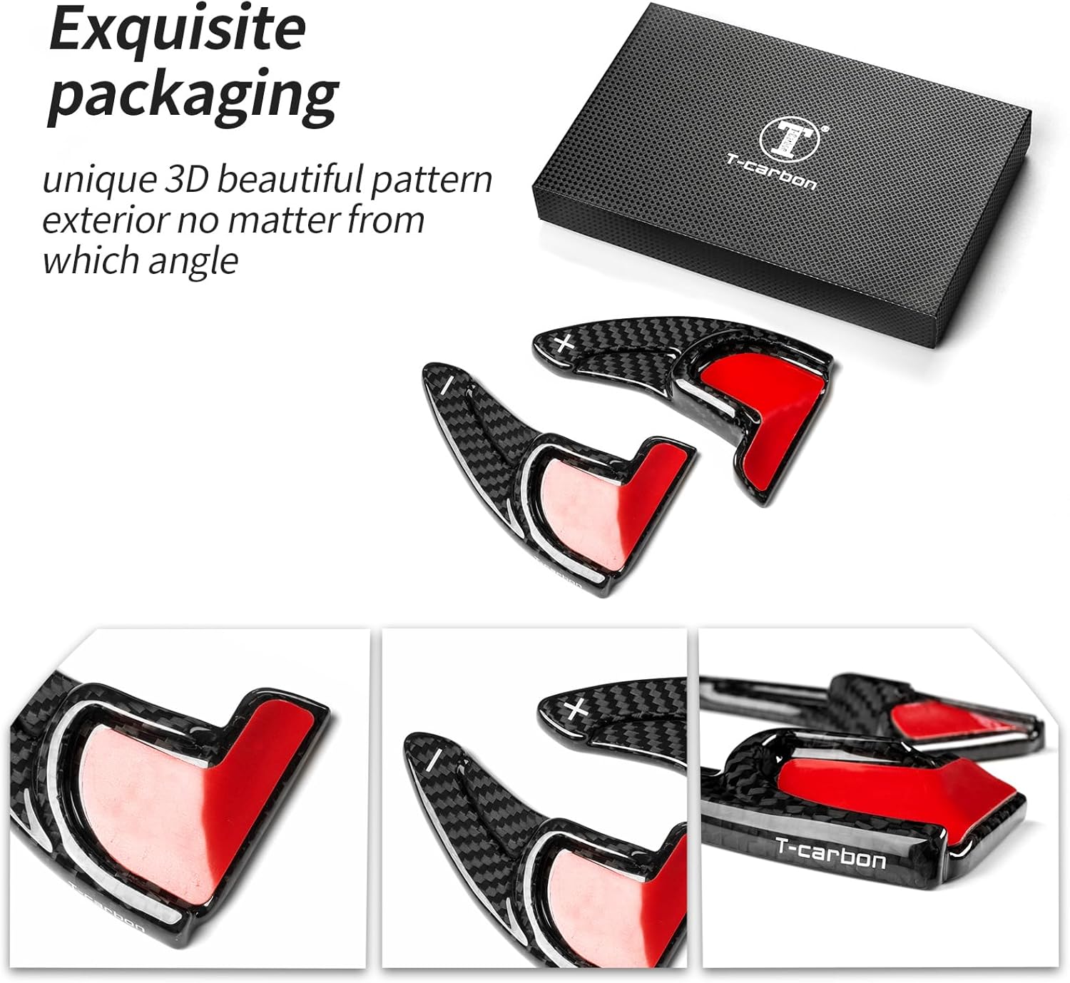 T-carbon Shifter Paddle Extension Fits Dodge Challenger Charger Durango 2014-2024 Carbon Fiber Steering Wheel Shifter Paddle Cover Fits Chrysler and Jeep Grand Cherokee 2023 Gear Shift Accessories