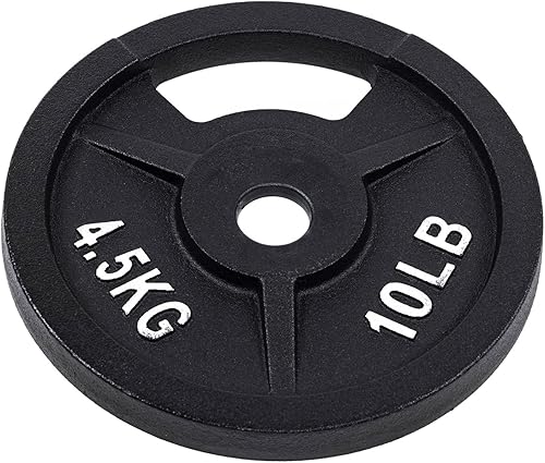 Miniatura 3 de Signature Fitness - Disco de pesas de hierro fundido para entrenamiento de fuerza y levantamiento de pesas, olímpico o estándar Centro de 1 pulgada