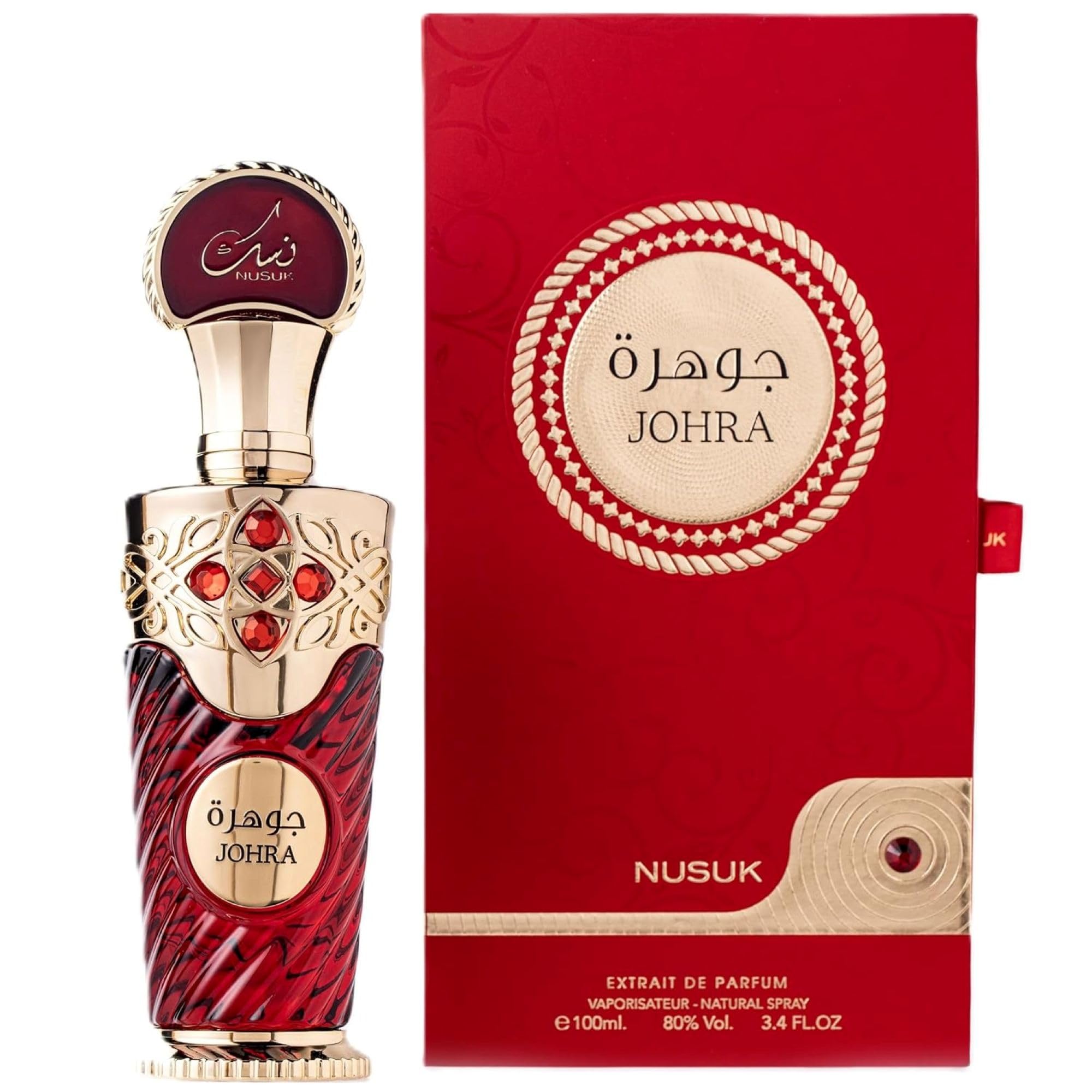 Nusuk Johra – Floral, Sweet, Amber – Extrait de Parfum Long-Lasting Fragrance for Women, 100 ml