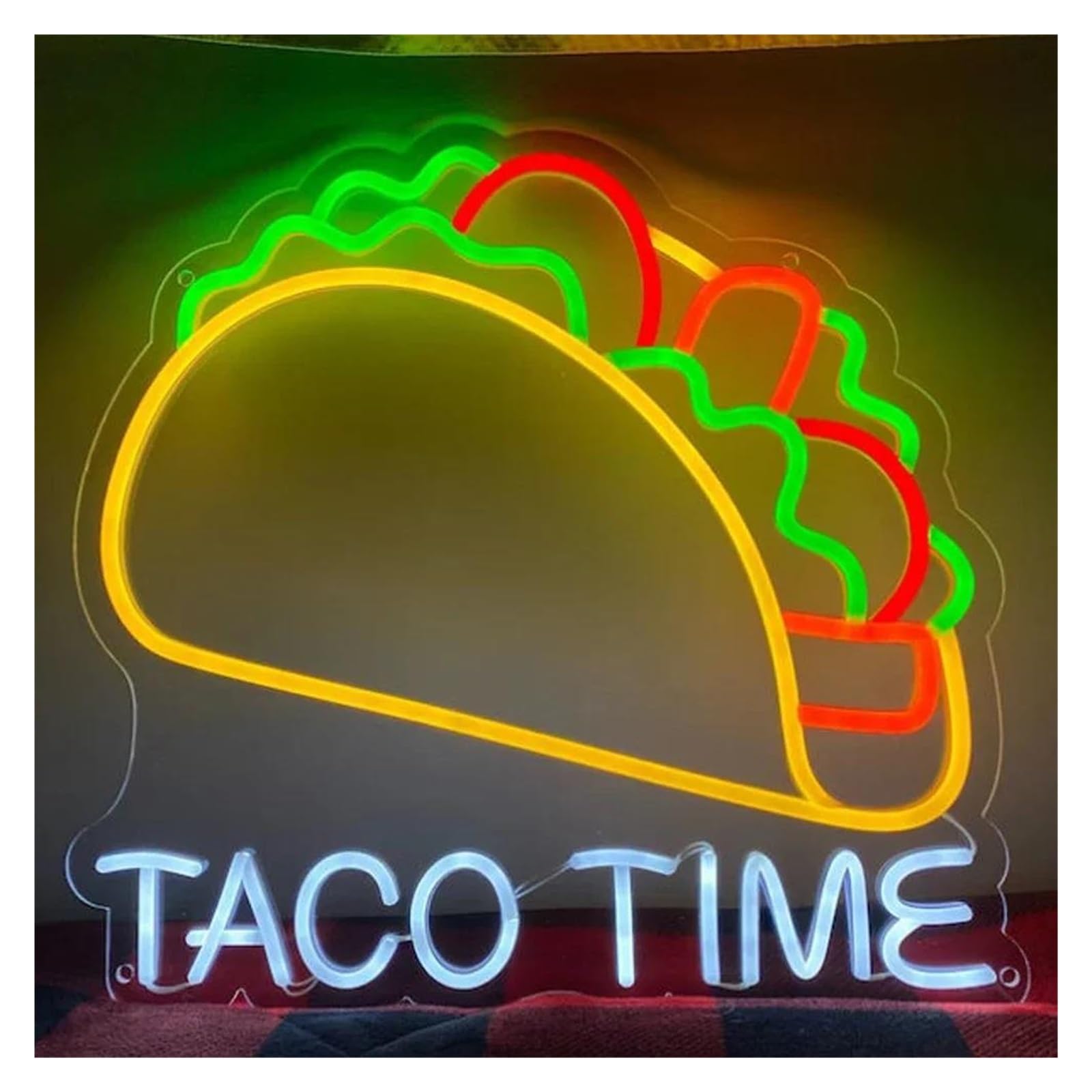 XENITE Luces Art Decoration Christmas Letrero De Neón Taco Time Con Luces, Comida Mexicana, Tacos, Fiesta, Restaurante, Tienda, Negocio, Escaparate, Decoración, 45 Cm