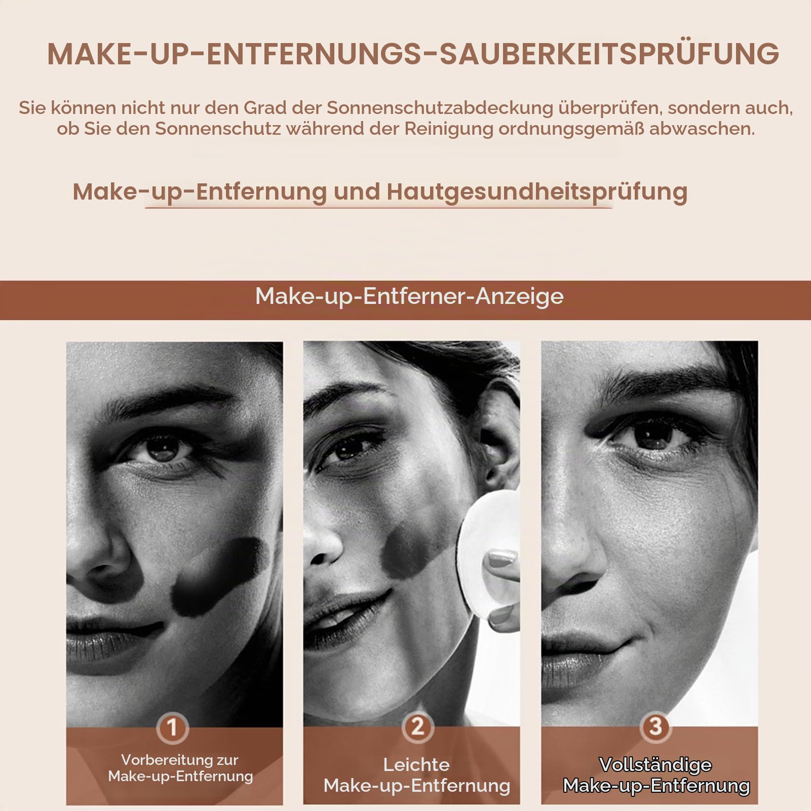 Yunseity Kompakter Spiegel mit UV-Kamera, 3,5-Zoll-2-facher Vergrößerung Reise-Make-up-Spiegel mit Licht Zur Überprüfung des Sonnenschutz Mittels Im Gesicht, Doppelseitiger