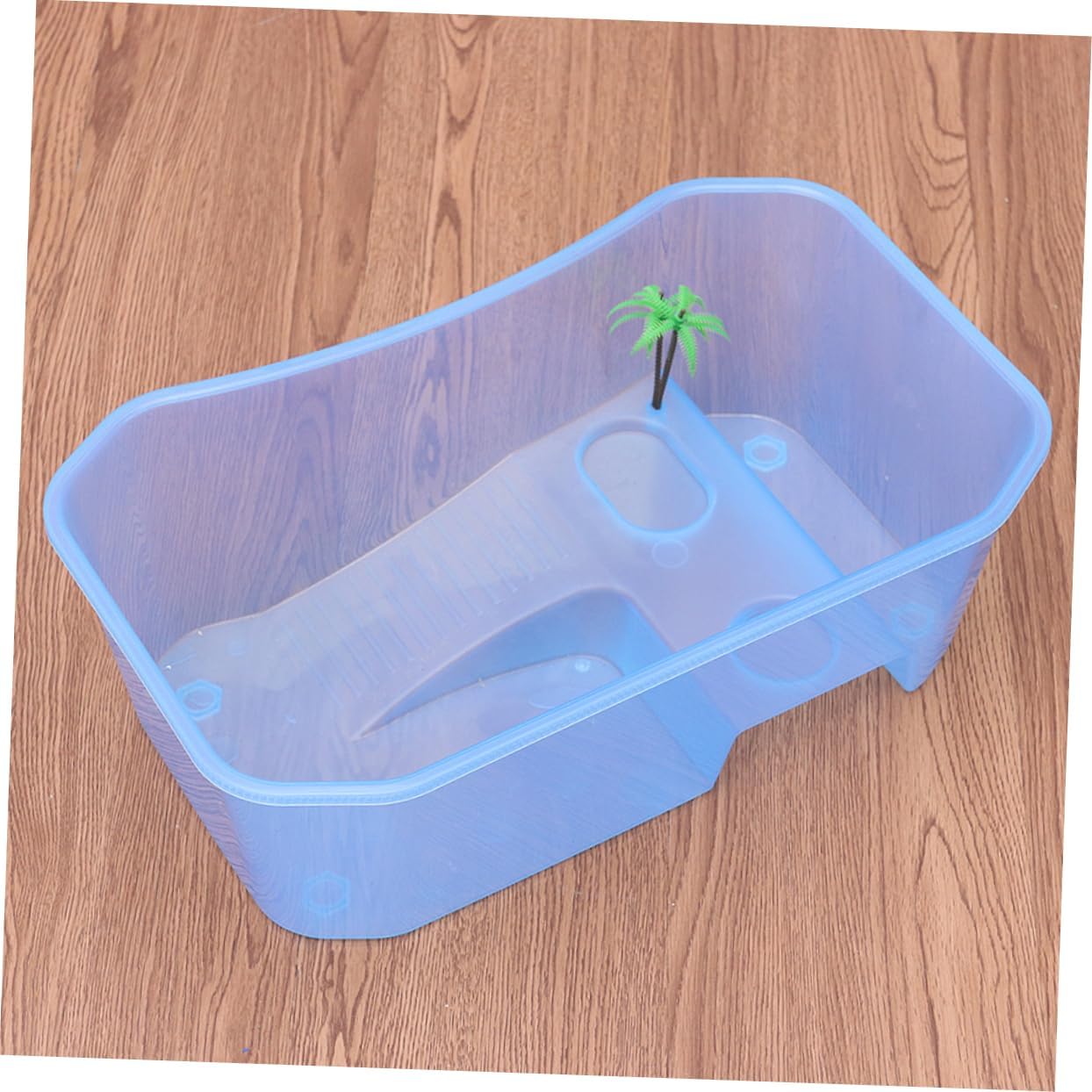 Turtle Tank Ramp and Feeding Box Reptile Aquarium Reptile Habitat Plastic Turtle Tank Basking Area Breeding Box