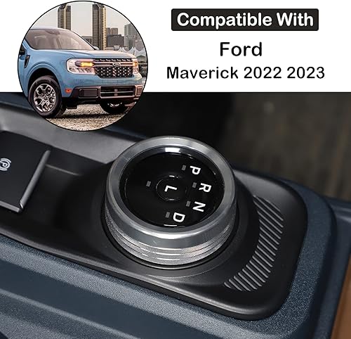 Miniatura 2 de Cubierta de anillo de botón de palanca de cambios de automóvil compatible con Ford Maverick 2022 2023, cubierta de anillo para palanca de cambios de