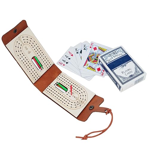 Foldable Travel Cribbage Board Game Set Pocket Game for Adult,