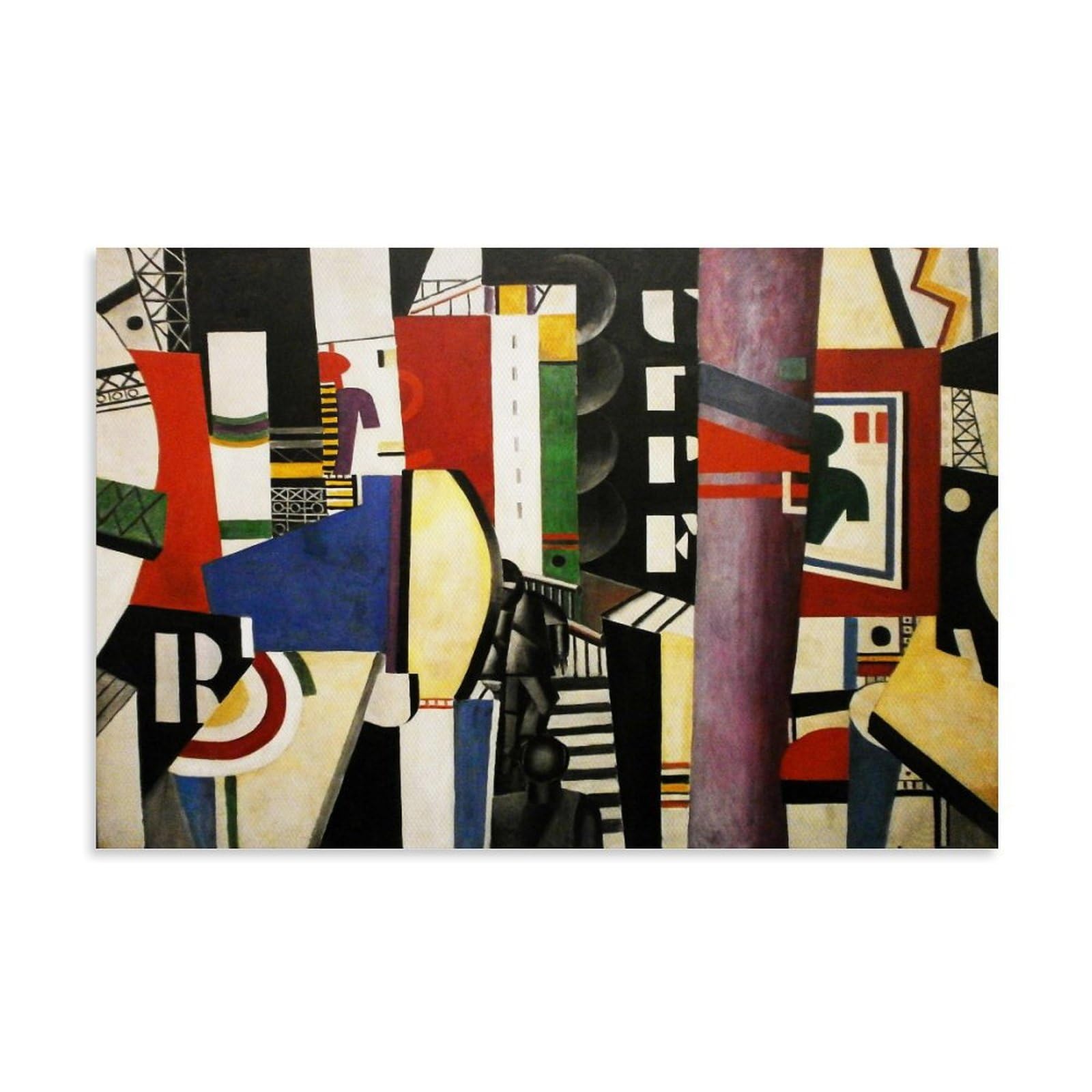JUYOZ Fernand Leger Painter Works《The City》Poster Cool Artworks Painting Wall Art Canvas Prints Hanging Picture Home Decors Gift Idea 24x36inch(60x90cm)