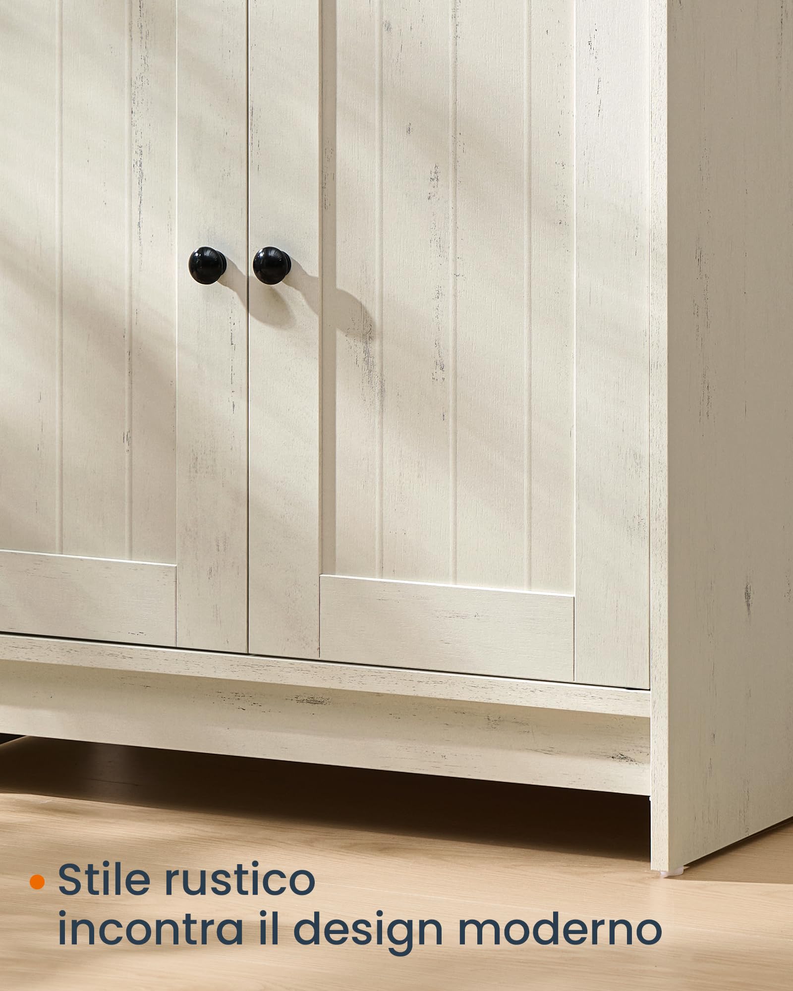 SONGMICS HOME Mobile Sottolavabo da Bagno, Montaggio Rapido Senza Attrezzi Toolless, Mobiletto con Ripiano Regolabile per Lavabo con o senza Colonna, Bianco Vintage BBC223WJ01