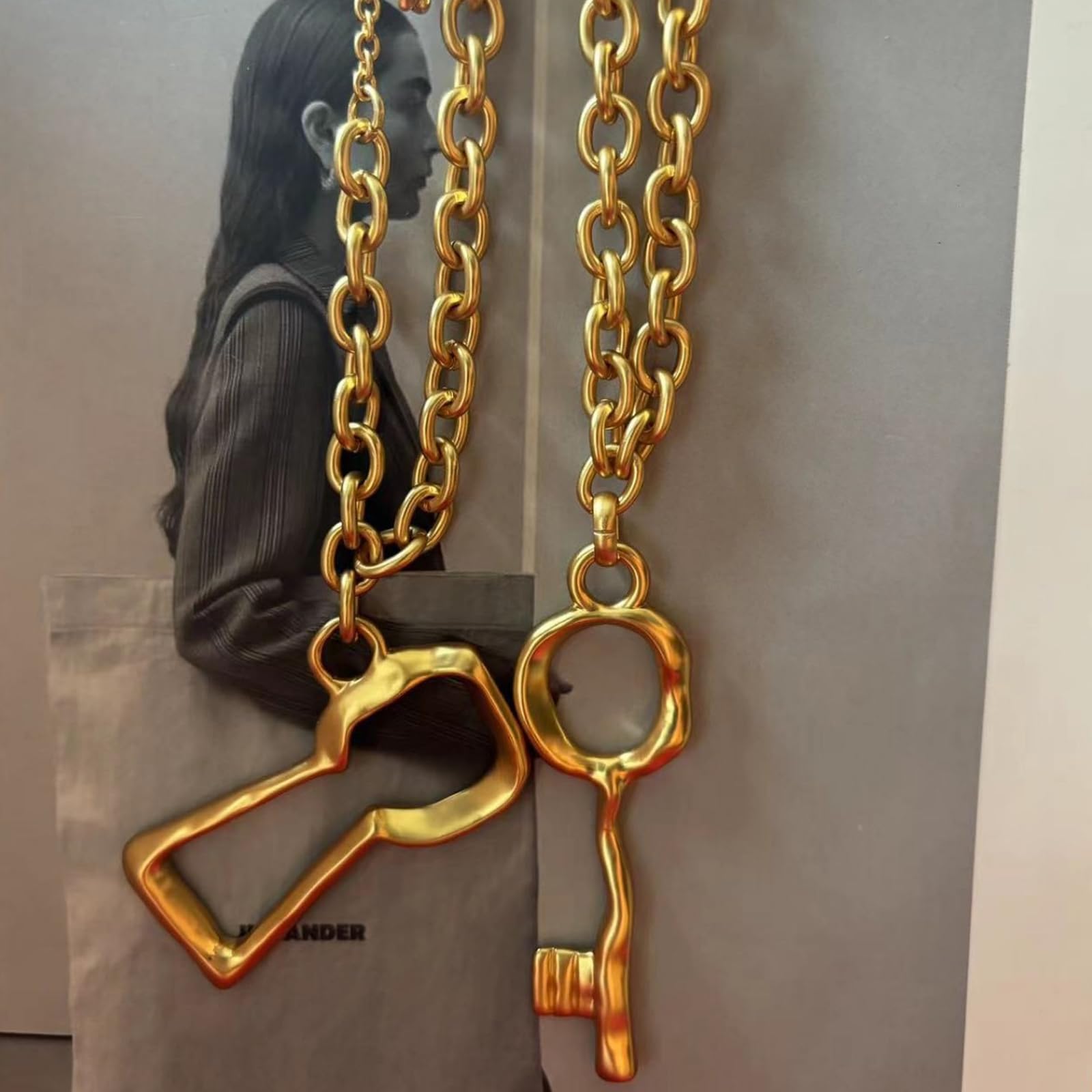 Genérico De pareja francesa símbolo clave amor joyería de cuello unisex regalo para aniversario y celebración de Valentín joyería de amor francés