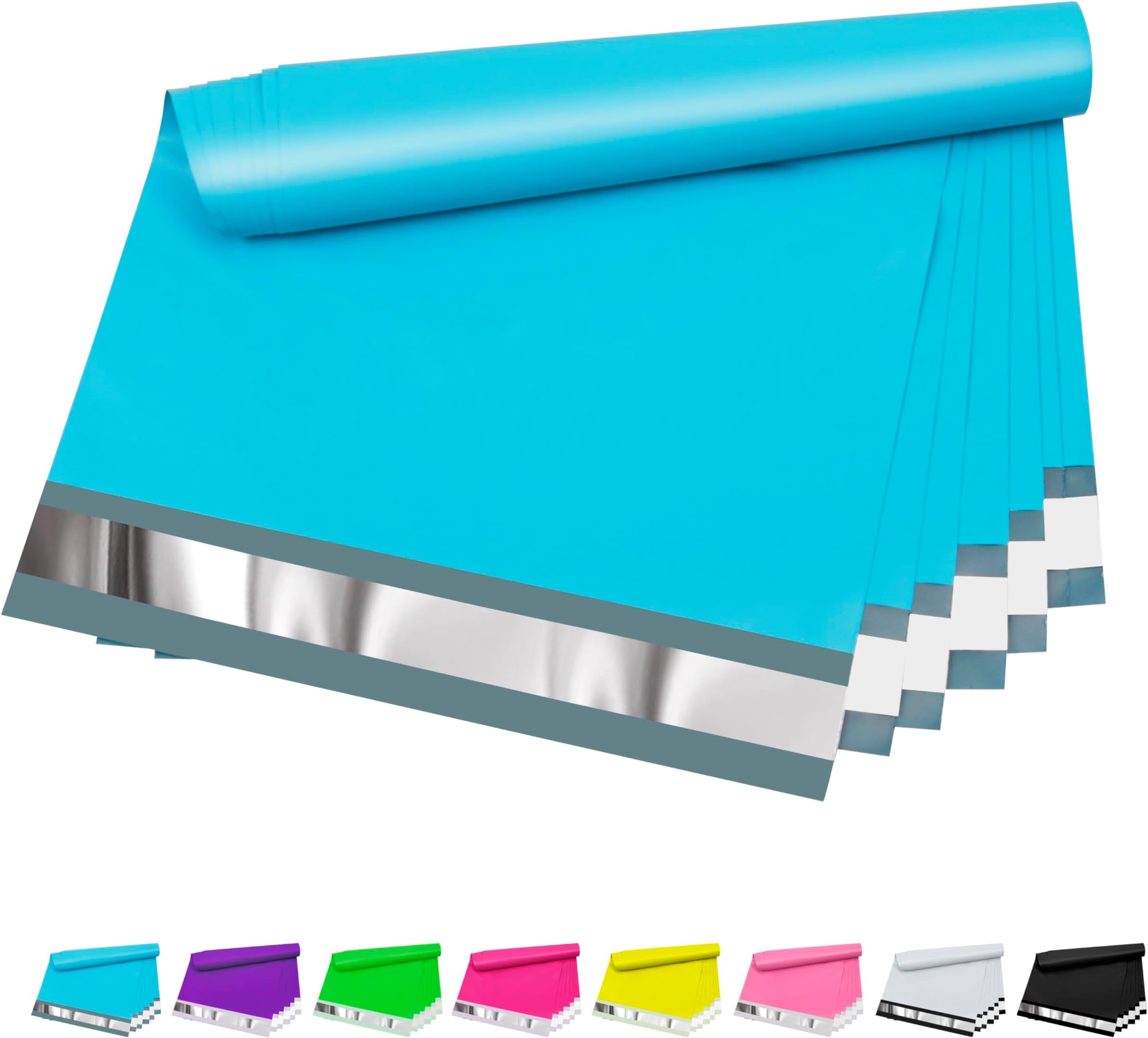 Poly Mailers 10x13 inch 100 Pcs, Blue Plastic Mailing Envelopes with 2.4mil Thickness, Waterproof and Tear-resistant Shipping Bags for Clothing, Tamper Proof Self-Seal Mailers Poly Bags