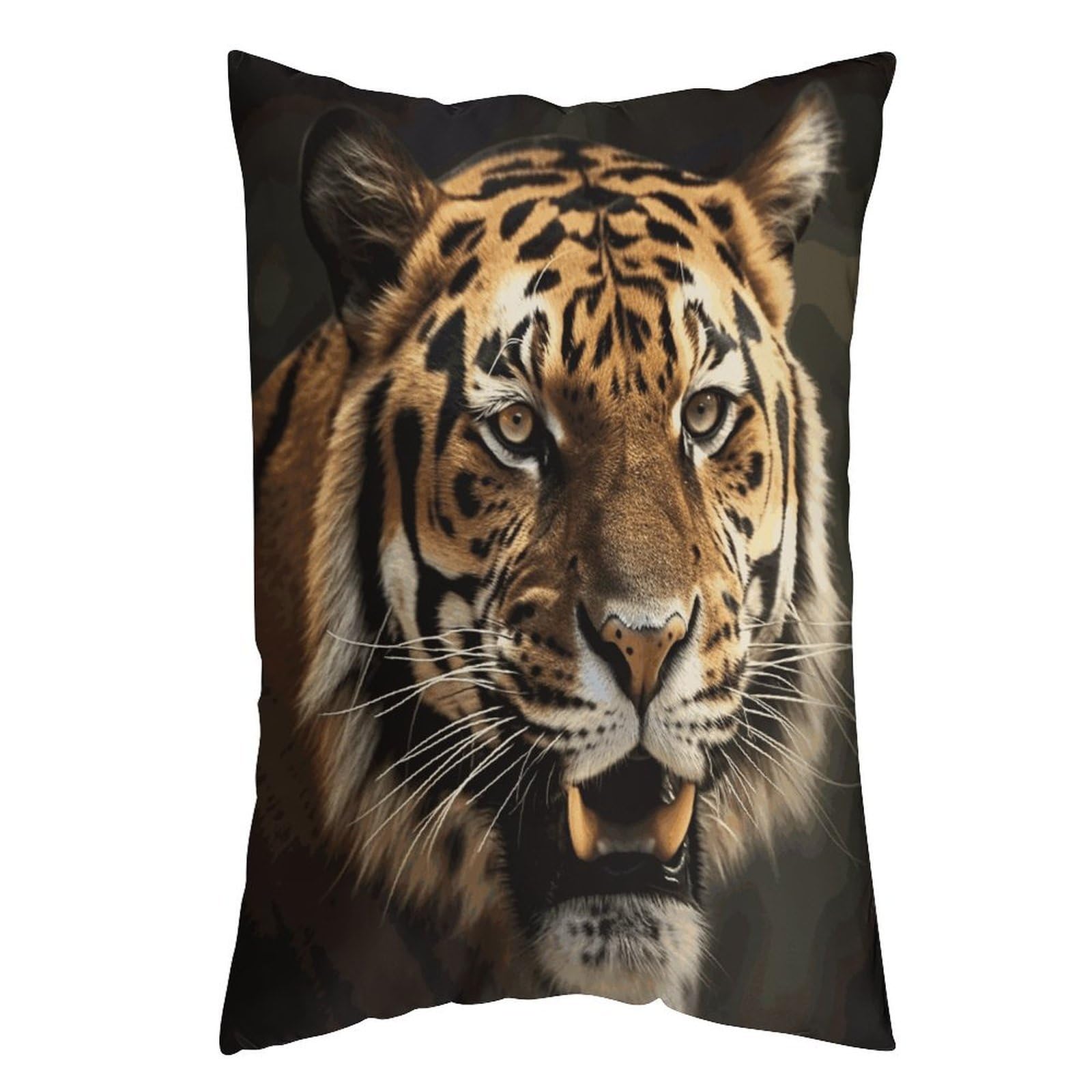 LDGSUPH Tiger Pillow Cases Soft Pillowcase with Invisible Zipper Wrinkle Resistant Pillow Covers Breathable Removable Pillow Protector for Bed Sofa Car 20"x30"