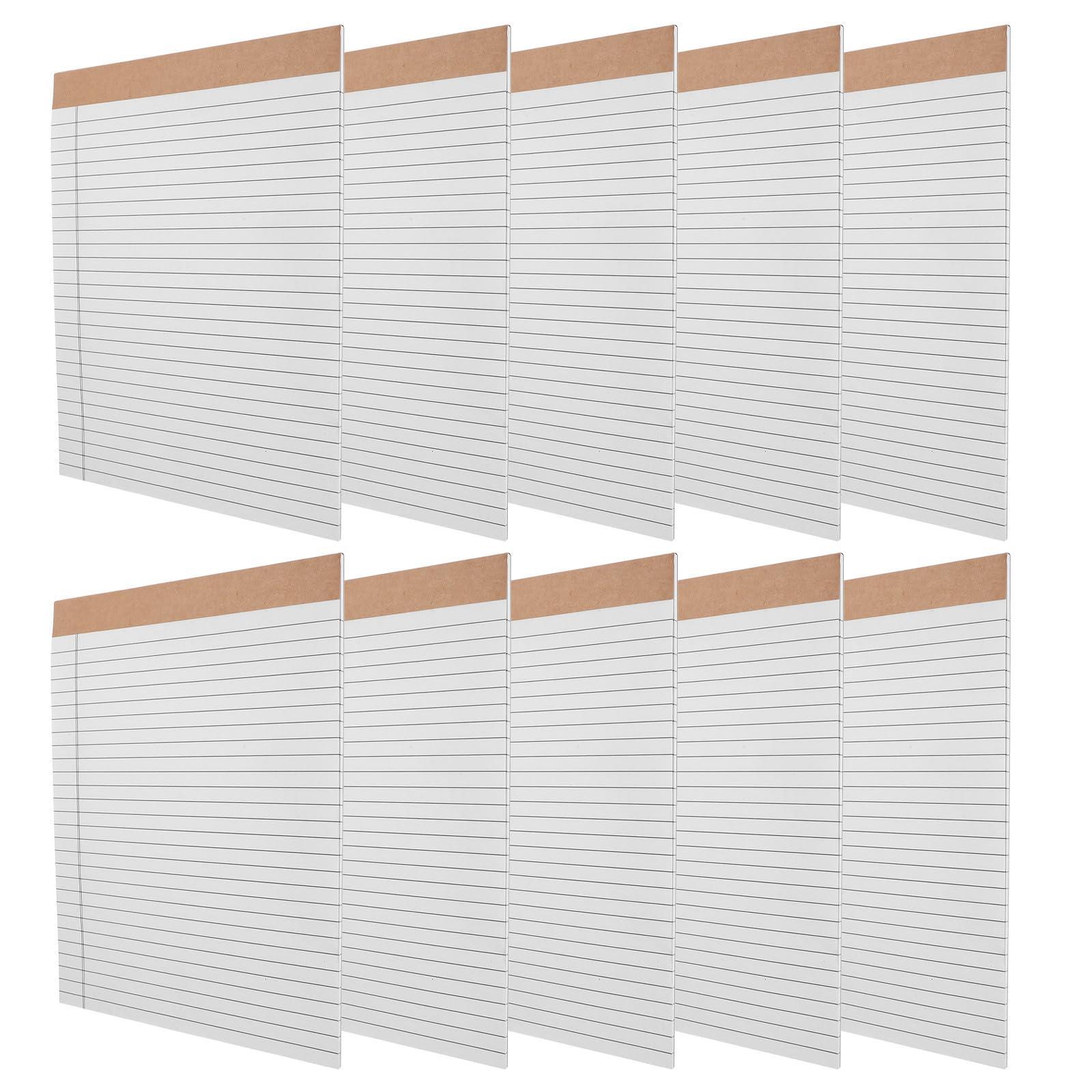 10 Pezzi Blocco Note Legale a Righe, 30 Pagine, Carta Bianca