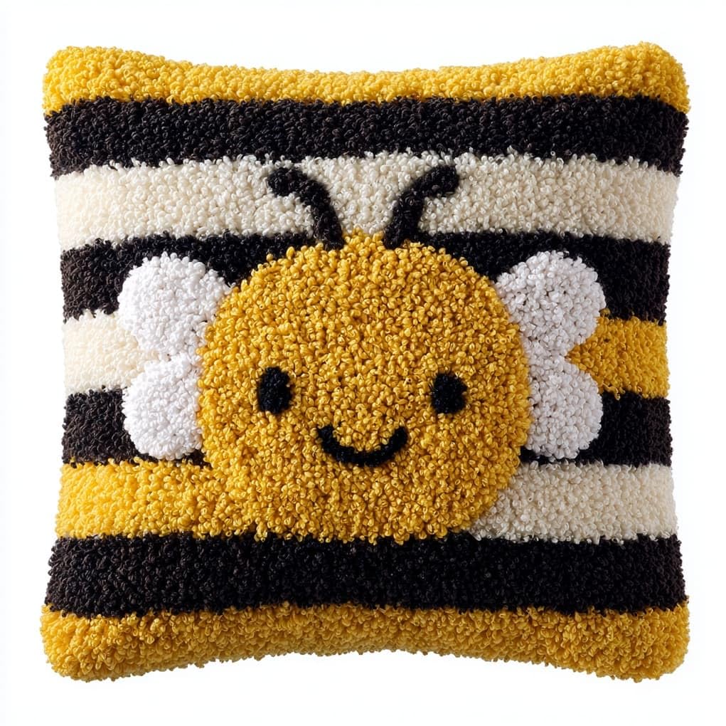 Wallustrioaw Cartoon Bee Diy Latch Hook Kits 43X43cm,