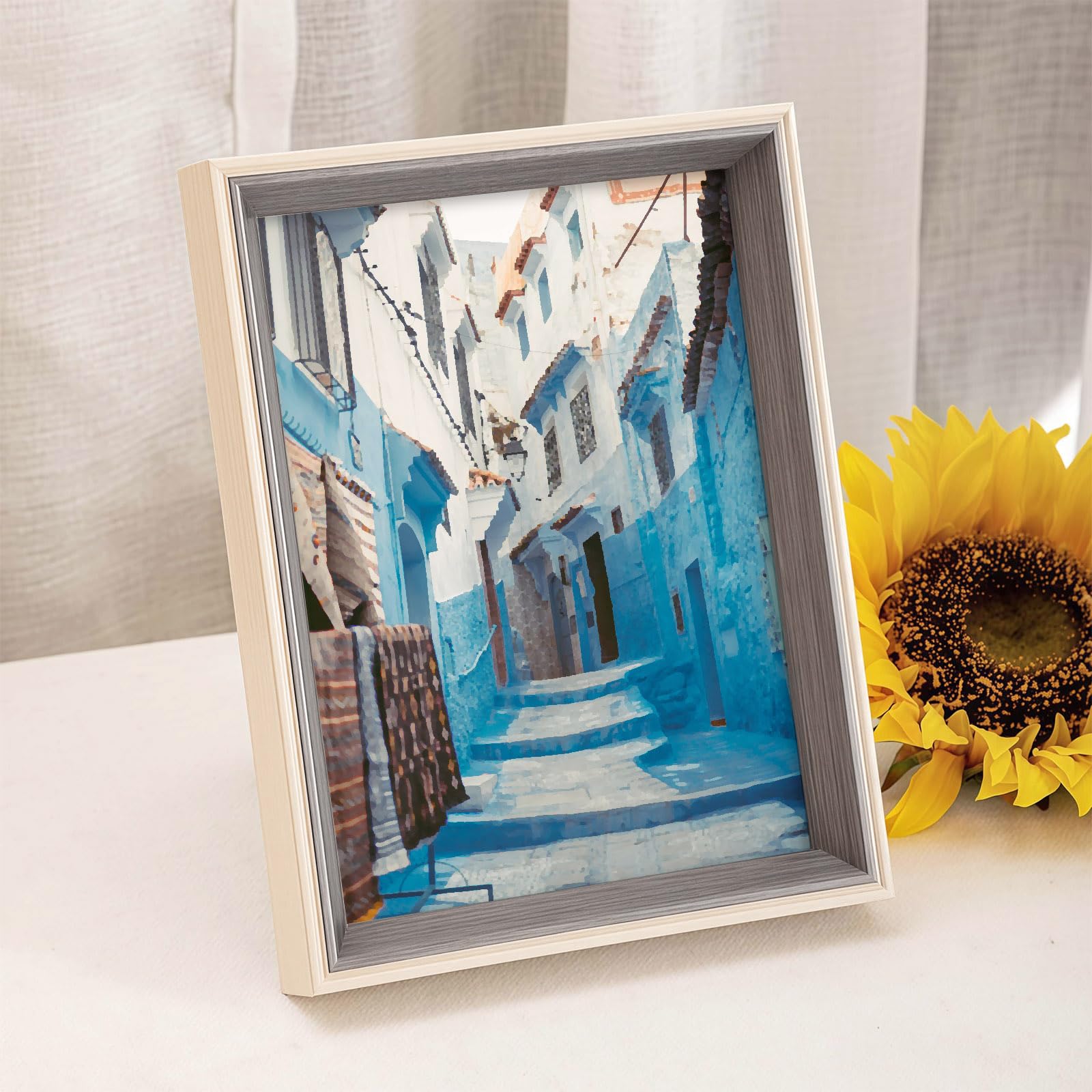 marysgift Photo Frames 6 X 4 Inches Certificate Portrait Landscape Tabletop Modern Frame Display for Home Office Classic Decor (White + Grey - 1103,6") โ image 1
