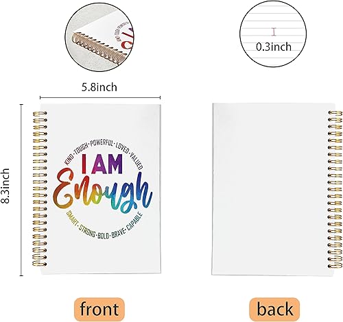 Miniatura 5 de VNWEK Cuaderno inspirador, diario I am Enough Journal, diario de afirmación, citas inspiradoras, cuaderno en espiral de 5.5 x 8.3 pulgadas, diario