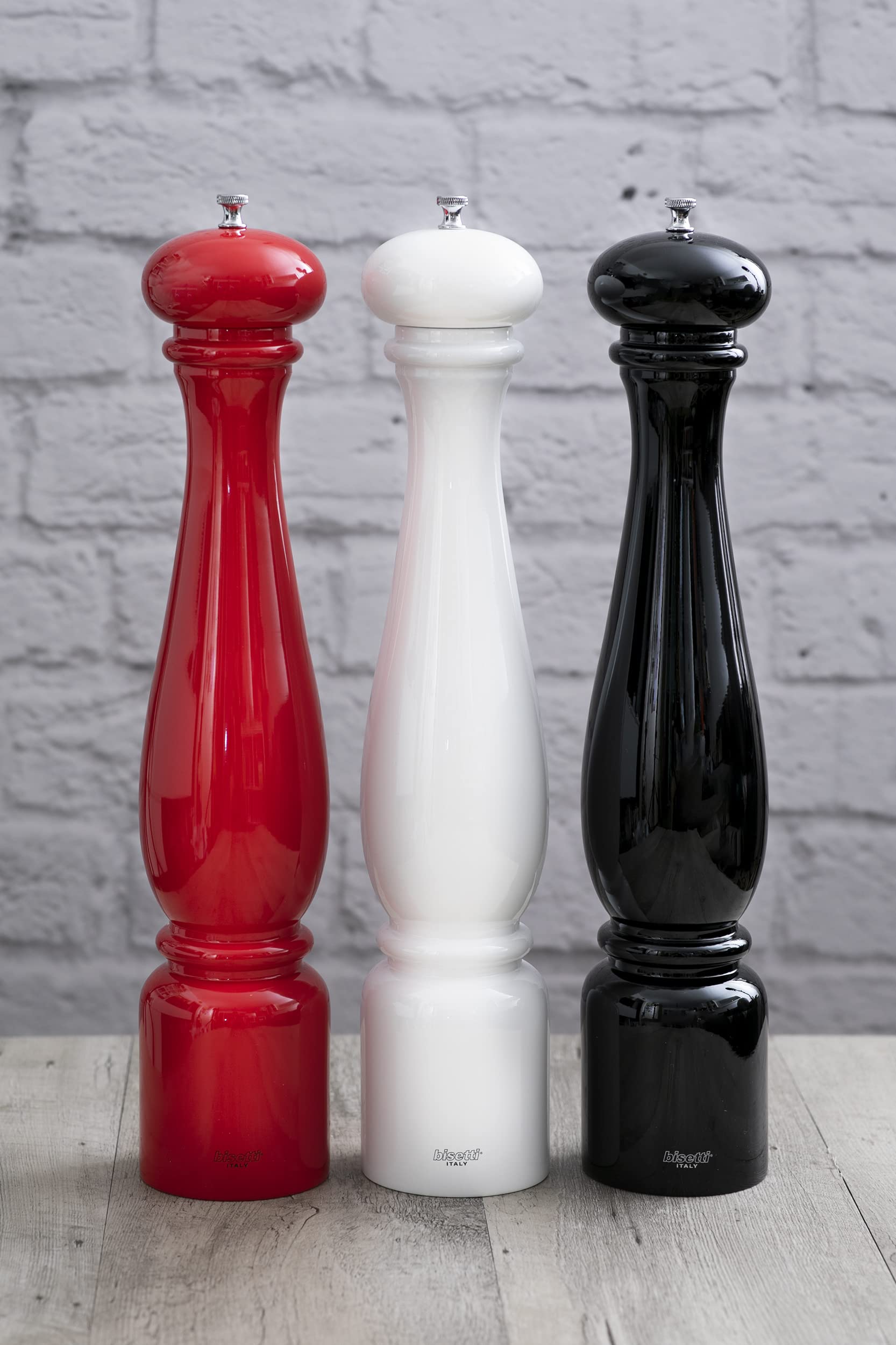 Bisetti Firenze 16.5 Inch / 42 cm Black Lacquered Pepper Mill With Adjustable Grinder