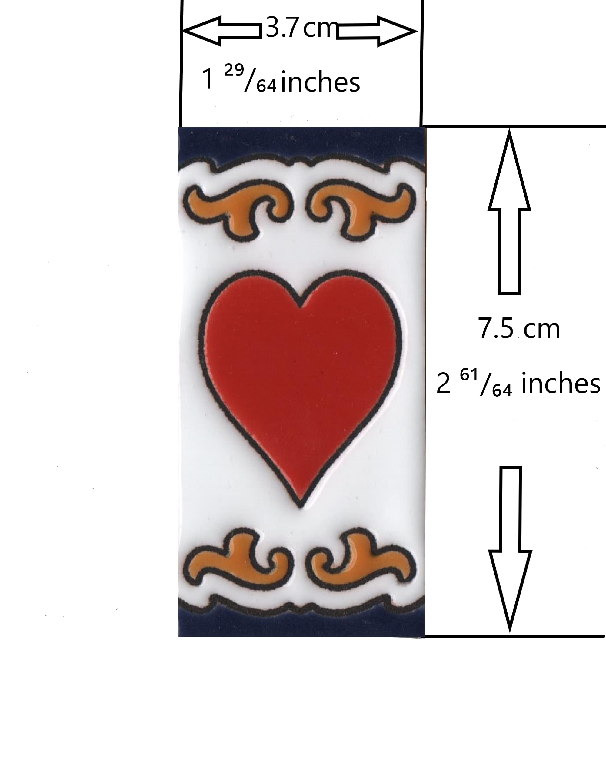 2,95 x 3,7 x 0,5 cm Modelo-05 handbeschilderd keramisch Spaans nummer, lettertegel en filigraan frames (nummer 0