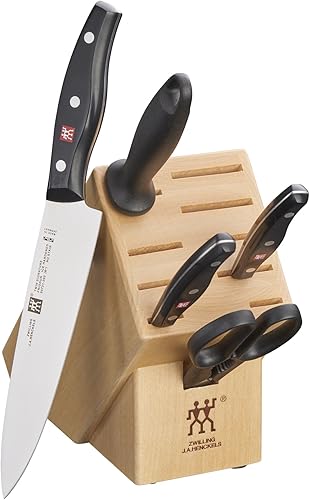 ZWILLING Twin Signature 6-Piece Razor-Sharp German Knife Block Set, Made in Company-Owned German Factory with Special Formula Steel perfected for