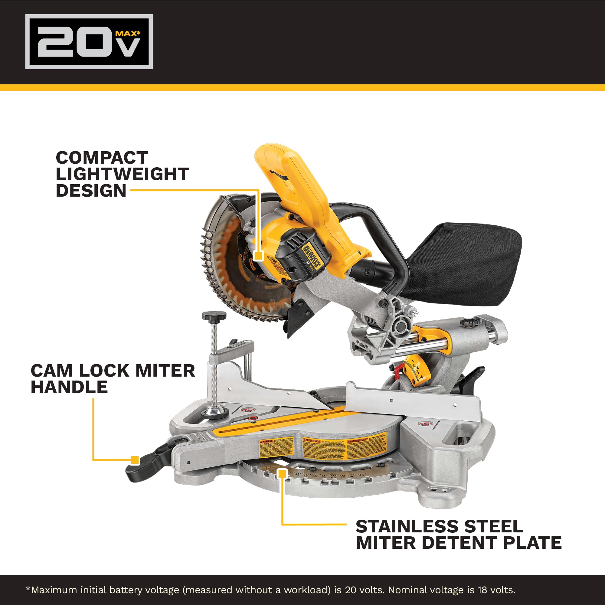 DEWALT 20V Miter Saw - Cordless Power -2 DEWALT 20V Miter Saw - Cordless Power -2