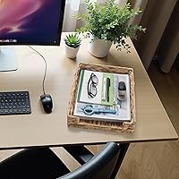 Vista 6 de Water Hyacinth Letter Tray, Woven Desk Tray, Wicker Desktop Basket Organizer for Papers, Documents, Magazines, Files