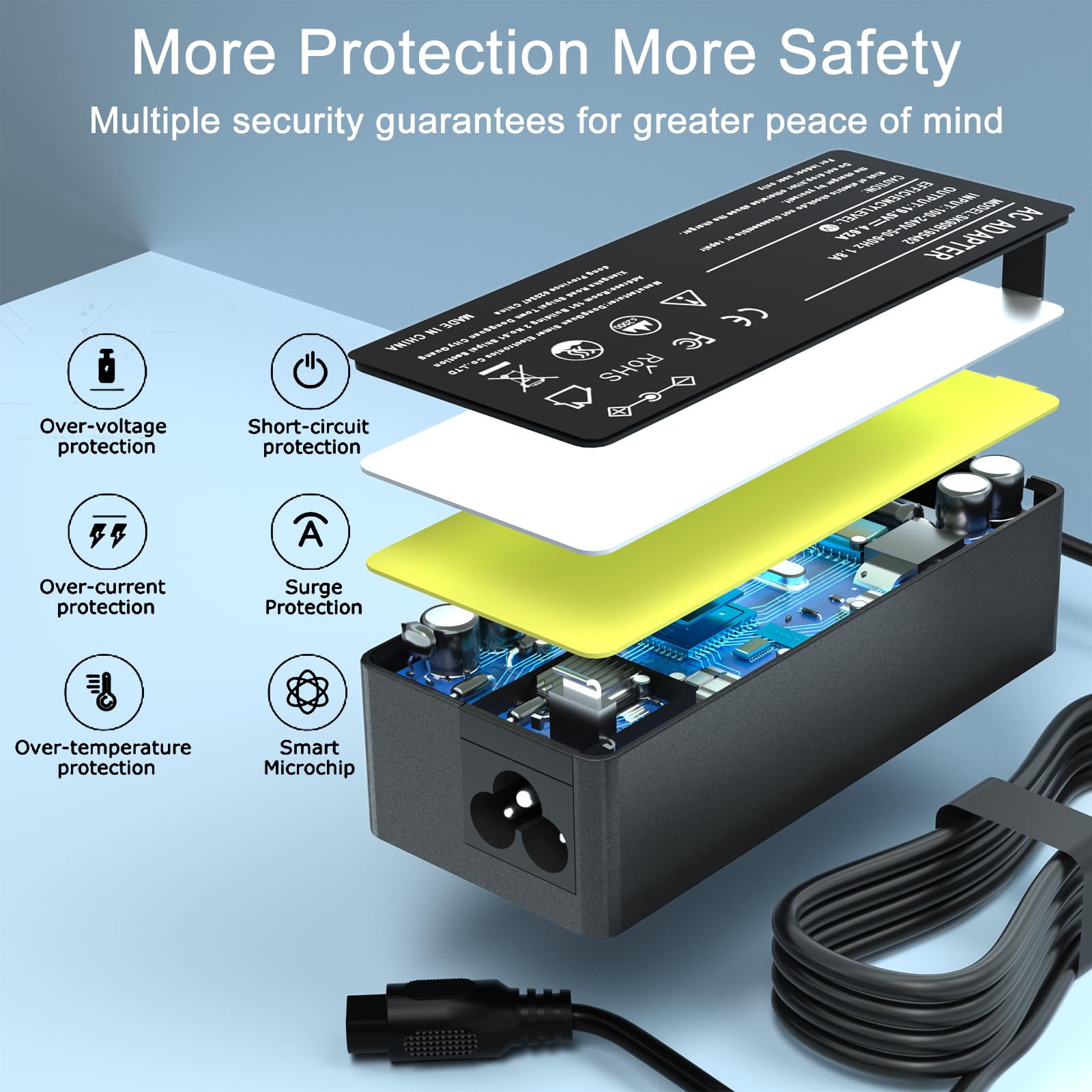 Caricabatterie universale da 90 W compatibile con HP Asus Gateway Acer Lenovo IBM Dell Toshiba Samsung Sony Fujitsu Notebook Ultrabook Chromebook Computer Power Supply Cord Adattatore CA con 16