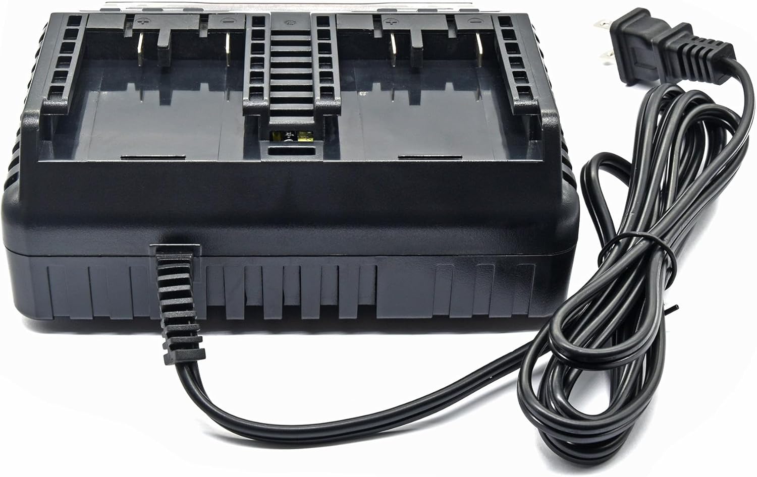Side view of WETOOLPLUS 20V Max Dual-Port Fast Charger with power cord