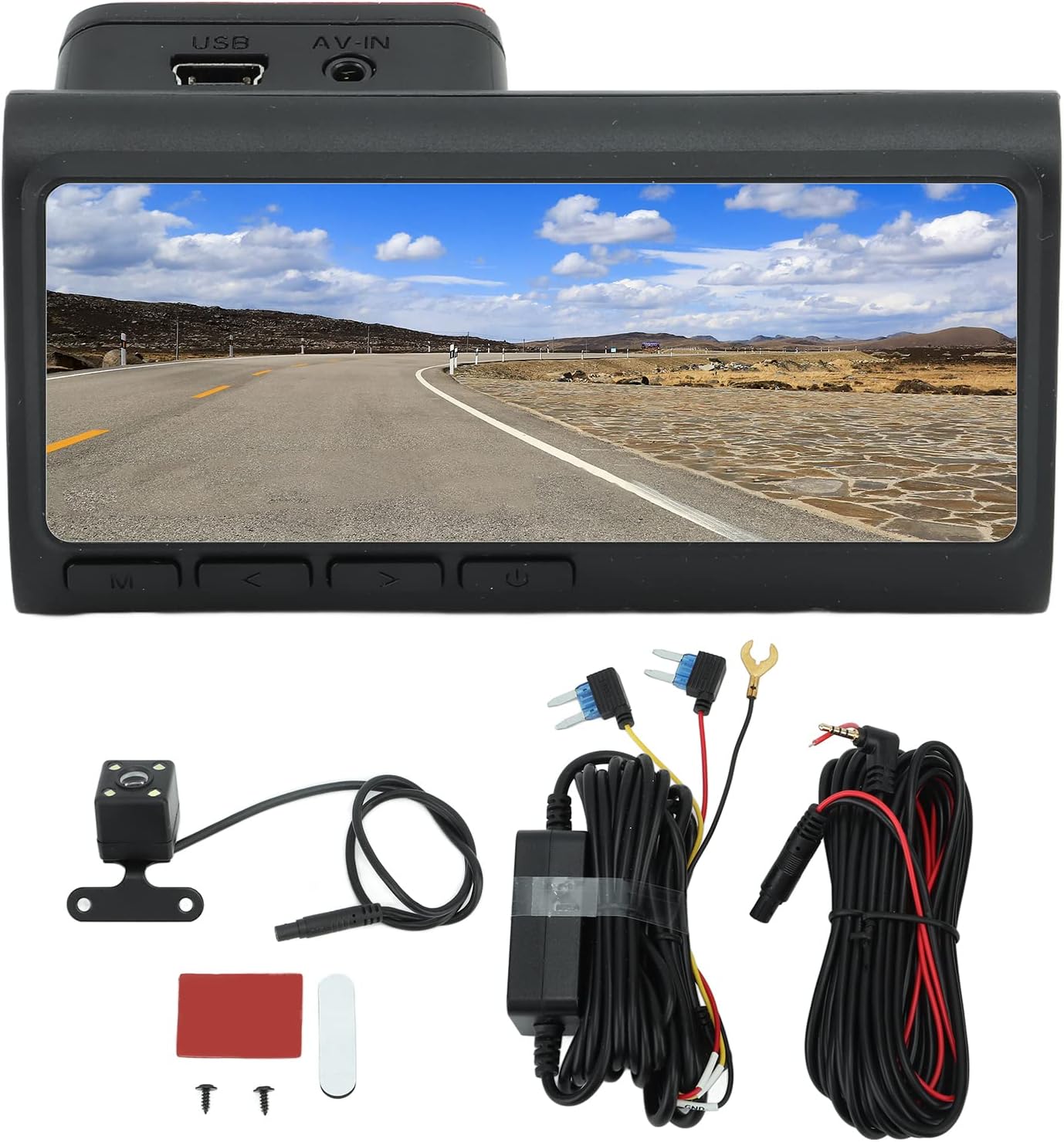 Dash Ca Auto Anteriore e Posteriore 4K UHD+1080P Con Scheda SD 64G