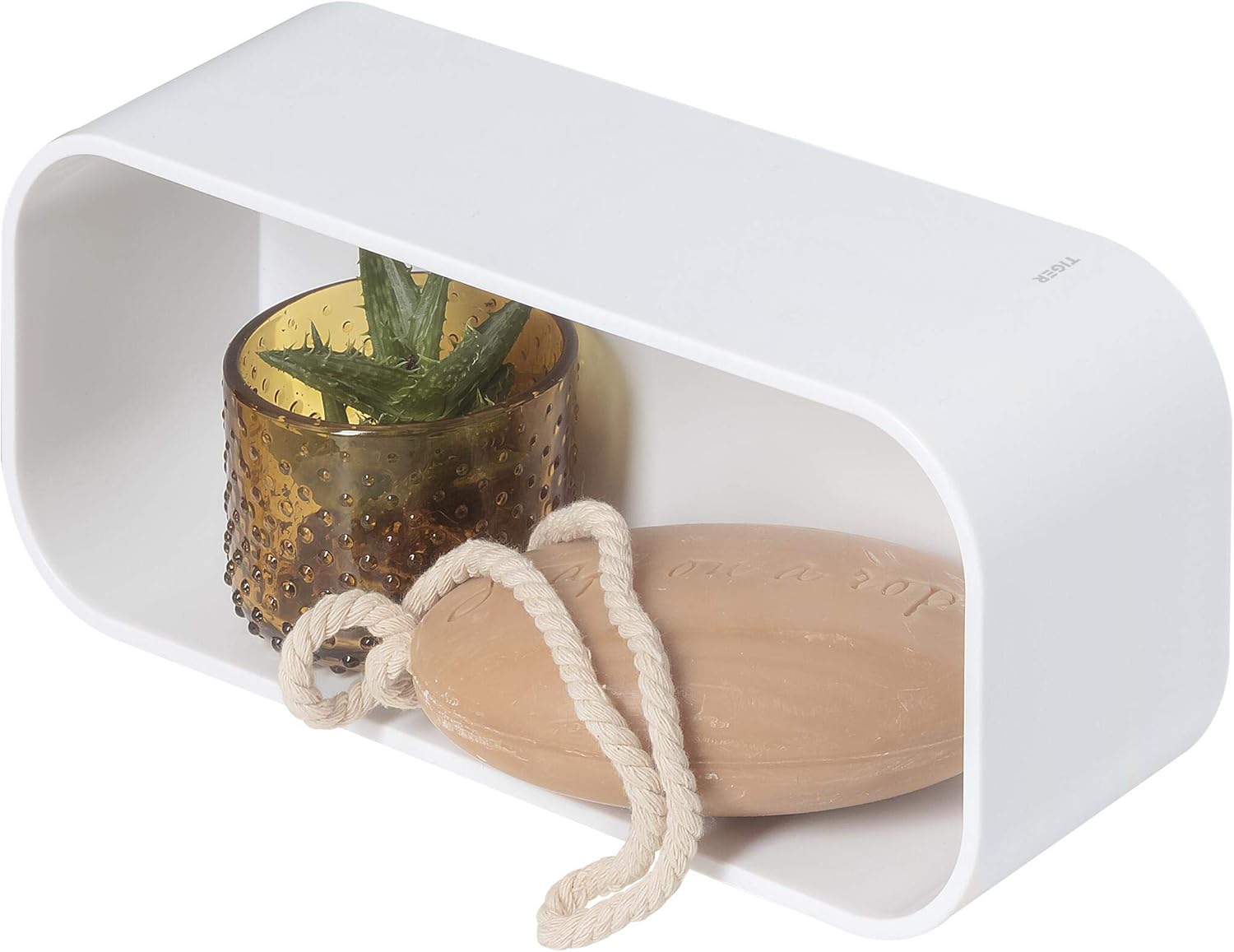 Tiger 2-Store Wall Tray/Shower Basket, ABS, White, 25x11x8cm - Image 4
