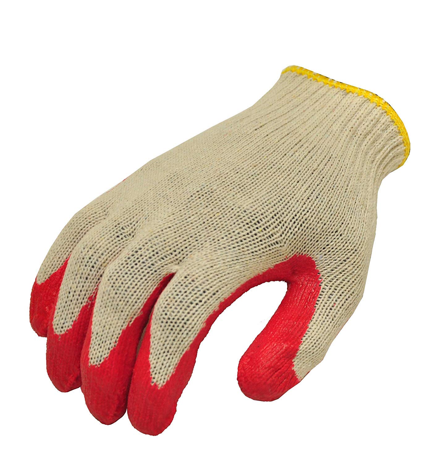 300 Pairs String Knit Red Palm Latex Dipped Gloves, Made in Korea