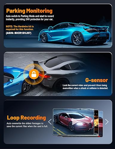 Miniatura 6 de Affver Cámara de tablero 4K, WiFi 5G integrado, pantalla táctil, tarjeta SD gratuita de 64 GB, cámara de tablero para automóviles con aplicación,