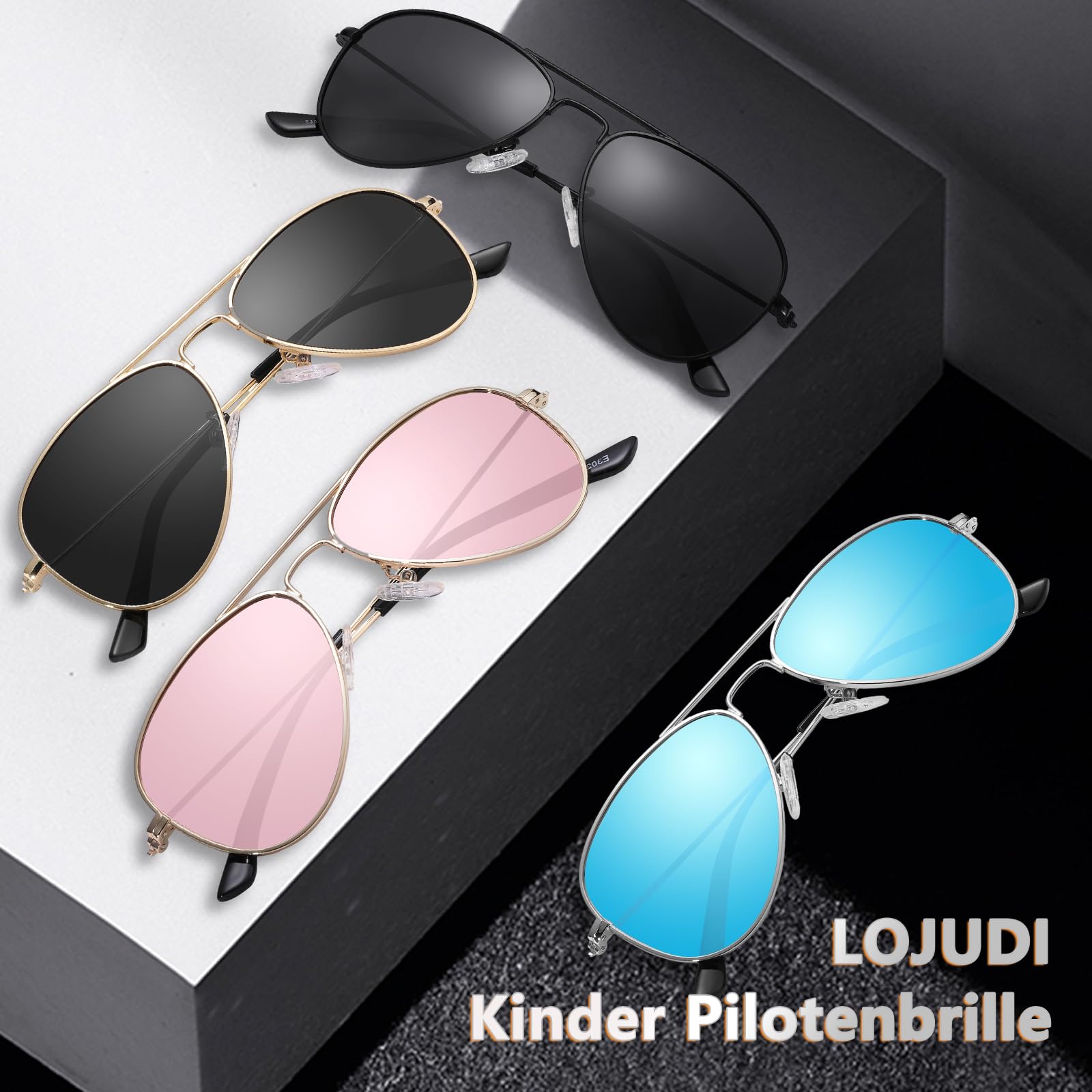 Kinder Pilotenbrille Sonnenbrillen Polarisierte Fliegerbrille Coole Verspiegelt mit UV400 Schutz für Jungen MäDchen Teenage