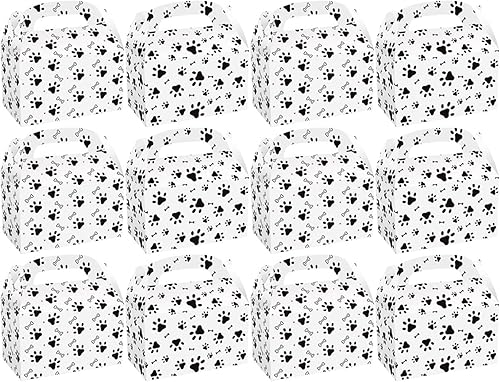 Juego de 12 cajas de dulces para fiestas temáticas de perros y mascotas, para decoración de baby shower de cumpleaños de niños, 12 unidades