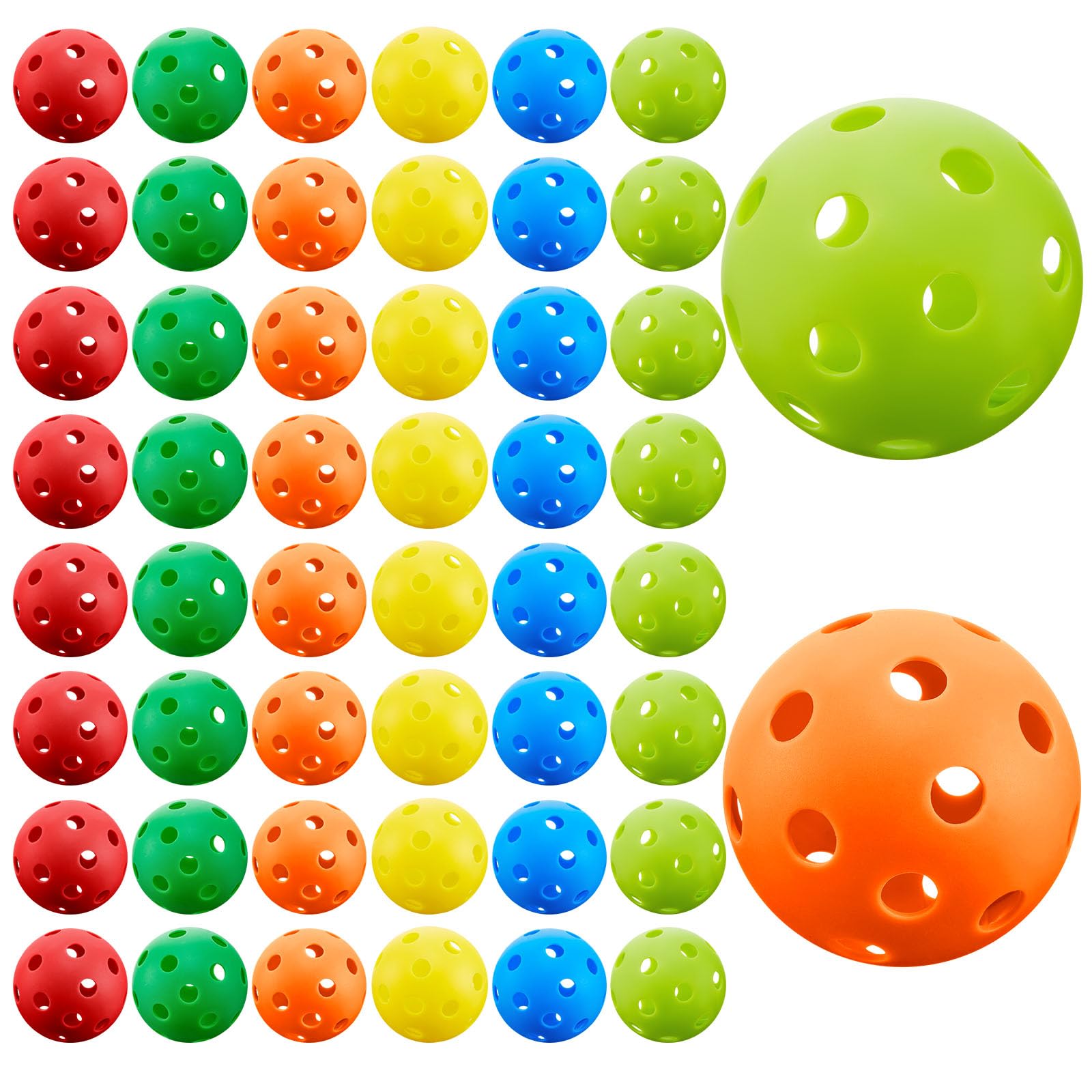 Glimin 48 Pcs Plastic Baseballs Practice Balls Bulk Assorted Color Softballs Set Soft Limited