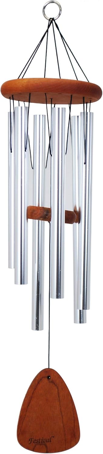 Festival 24-inch Redwood Wind Chime in Bronze by Wind River for Patio, Backyard, Garden, and Outdoor décor. Made in The USA