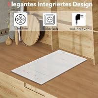 Cooksir Beépíthető Indukciós Főzőlap 2 Égővel, Fehér Kerámia, 3500W, 29cm 6