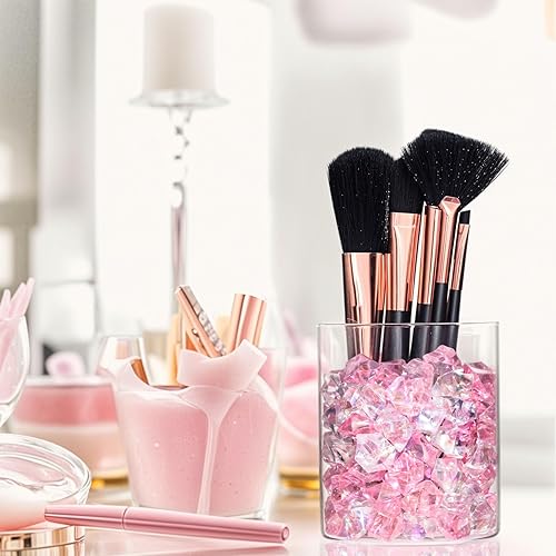 Miniatura 5 de DomeStar 150 unidades de deslumbrantes rocas de hielo falsas, de color rosa, holográficas, acrílicas, trituradas, brillantes, diamantes de plástico,