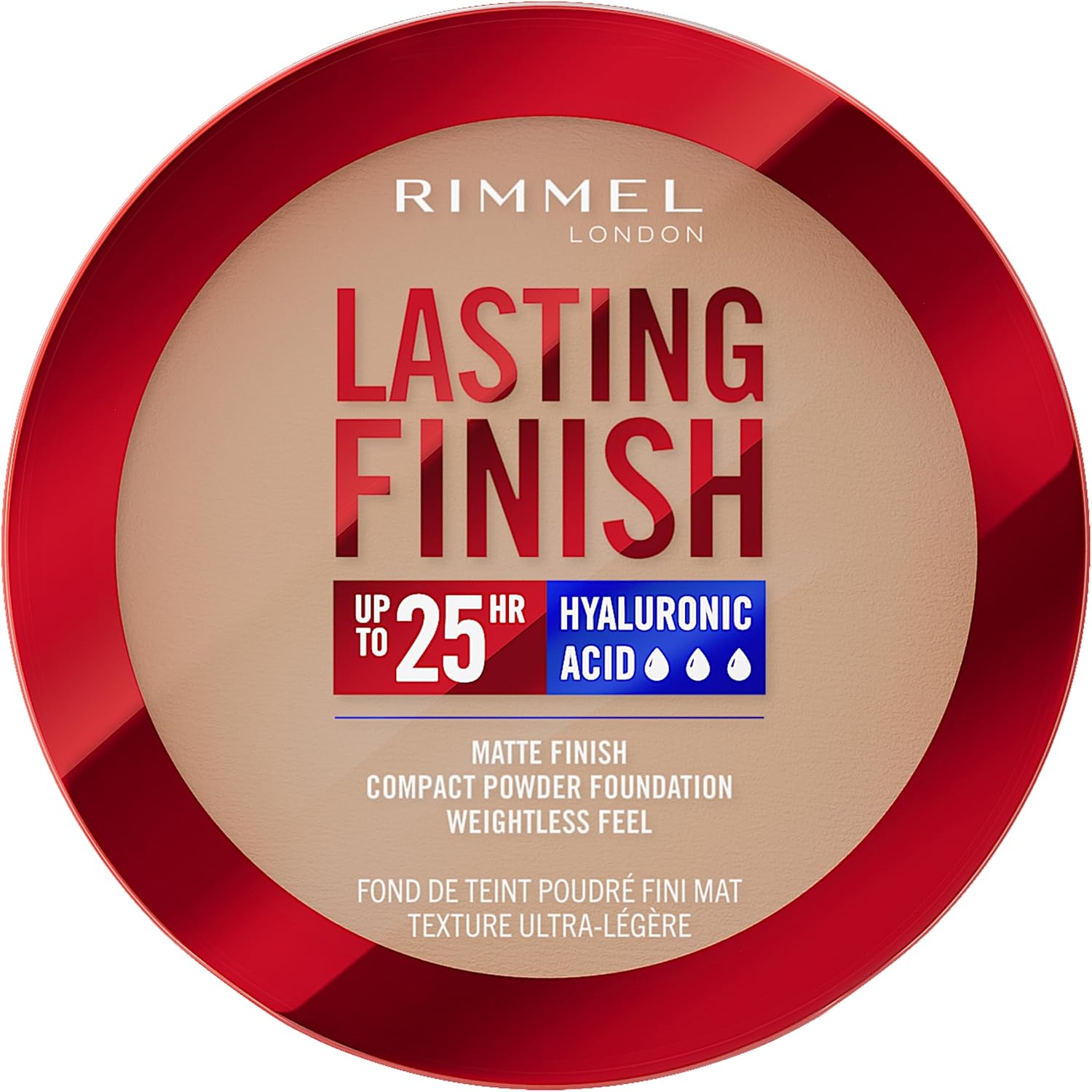 Rimmel Lasting Finish, 007 Golden Beige, Fondotinta Compatto, Finish Soft-Focus, Finish opaco, Coprenza totale, SPF20, Formula vegana, 7 g
