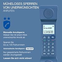 Alcatel ePure Iconic DECT vezeték nélküli telefon kék, nagy kijelzővel és hívásblokkolással - blue, Without answering machine 4