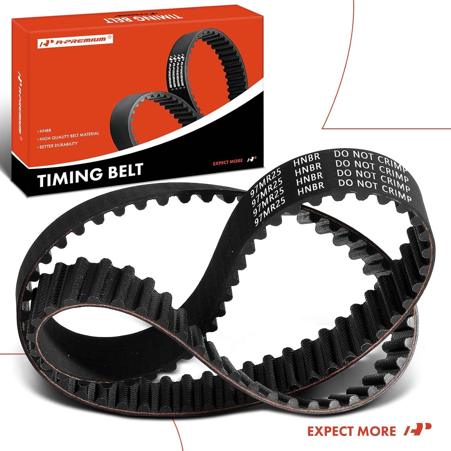 A-Premium Engine Timing Belt Compatible with Chevrolet Metro 1998-2001 & Ford Escort 1991-1996 & Geo Metro 1996-1997 & Mercury Tracer 1991-1996 & Pontiac Firefly & Suzuki Swift, 1.0L 1.3L 1.9L