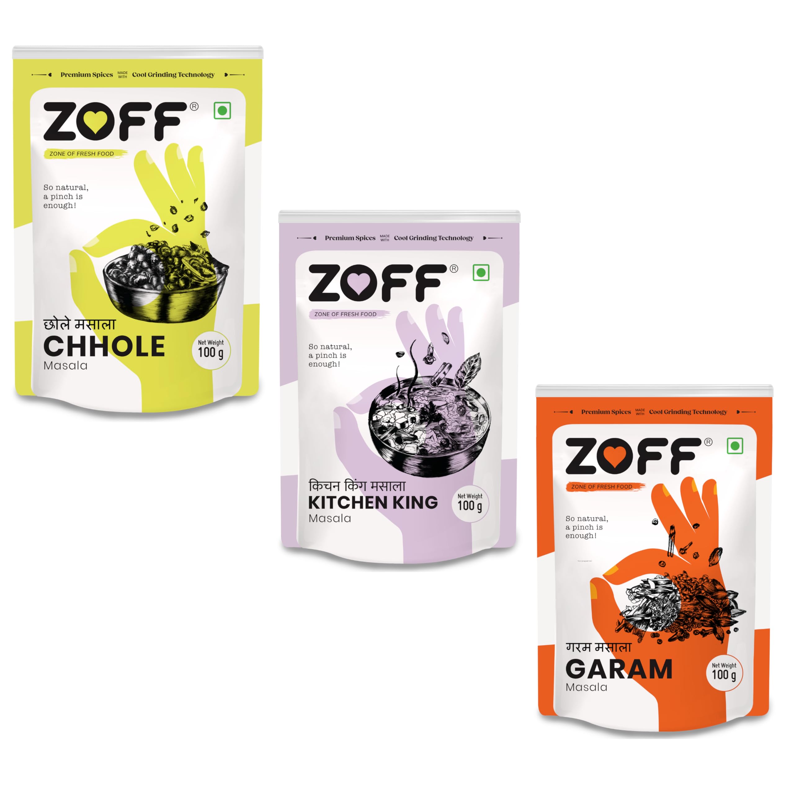 ソースフォー50度　450 8個　750 2個セット Zoff Masala Trio: Chole, Kitchen King & Garam Masala | Pack of 3